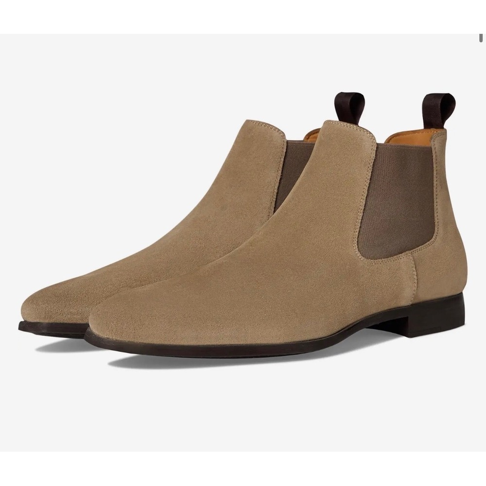New! Magnanni Shaw Rocía Taupe Suede Chelsea Boots Men's Size‎ 10